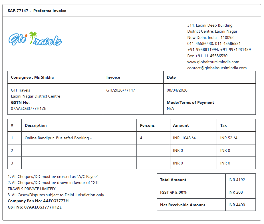 grv_001's tweet photo. 2/2 : Understood it is a third party firm and not sharing the exact breakup of the ticket details is not the right way to share the invoice to customer. I paid 4400. It is my right to know the detailed breakup and protest against this unfair practice. @tourismgoi @KarnatakaWorld https://t.co/rJgv2ZrKjv