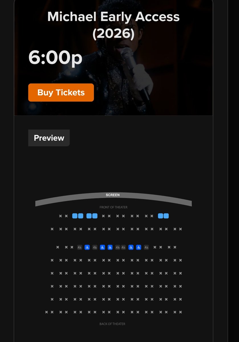 MJJSpotify2015's tweet image. "Michael " Early Access almost sold out completely, only a 6:00 show remains on @Fandango . #MichaelJackson #KingOfPop