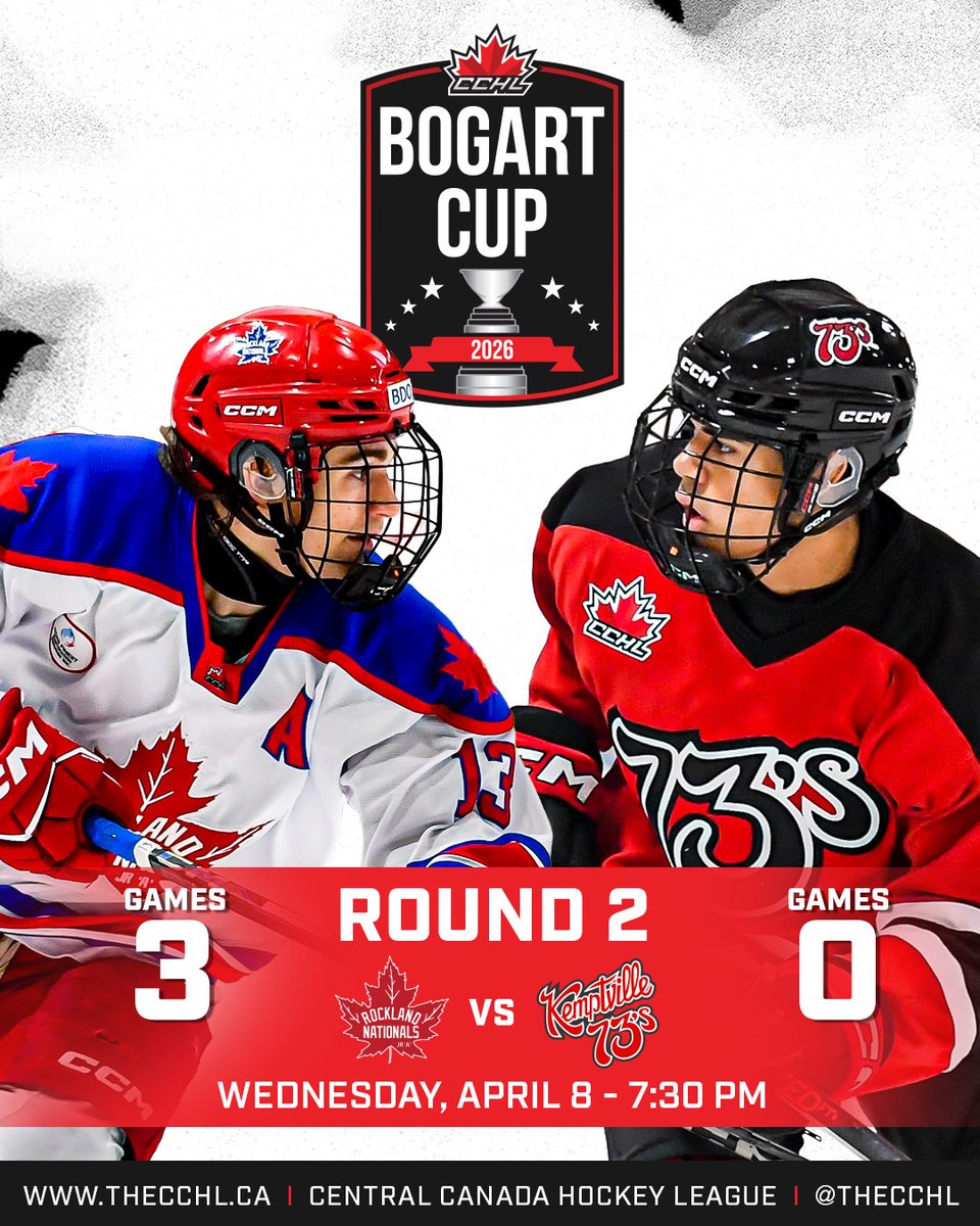 TheCCHL's tweet photo. GAME FOUR

Both series are in action tonight with the 73’ and Jr. Senators seasons on the line. Will they force game five or will the Bears and Nationals advance to the Bogart Cup Finals?

📸 https://t.co/qiehJ9N999

#RoadToBogartCup https://t.co/tRtDPUVt06