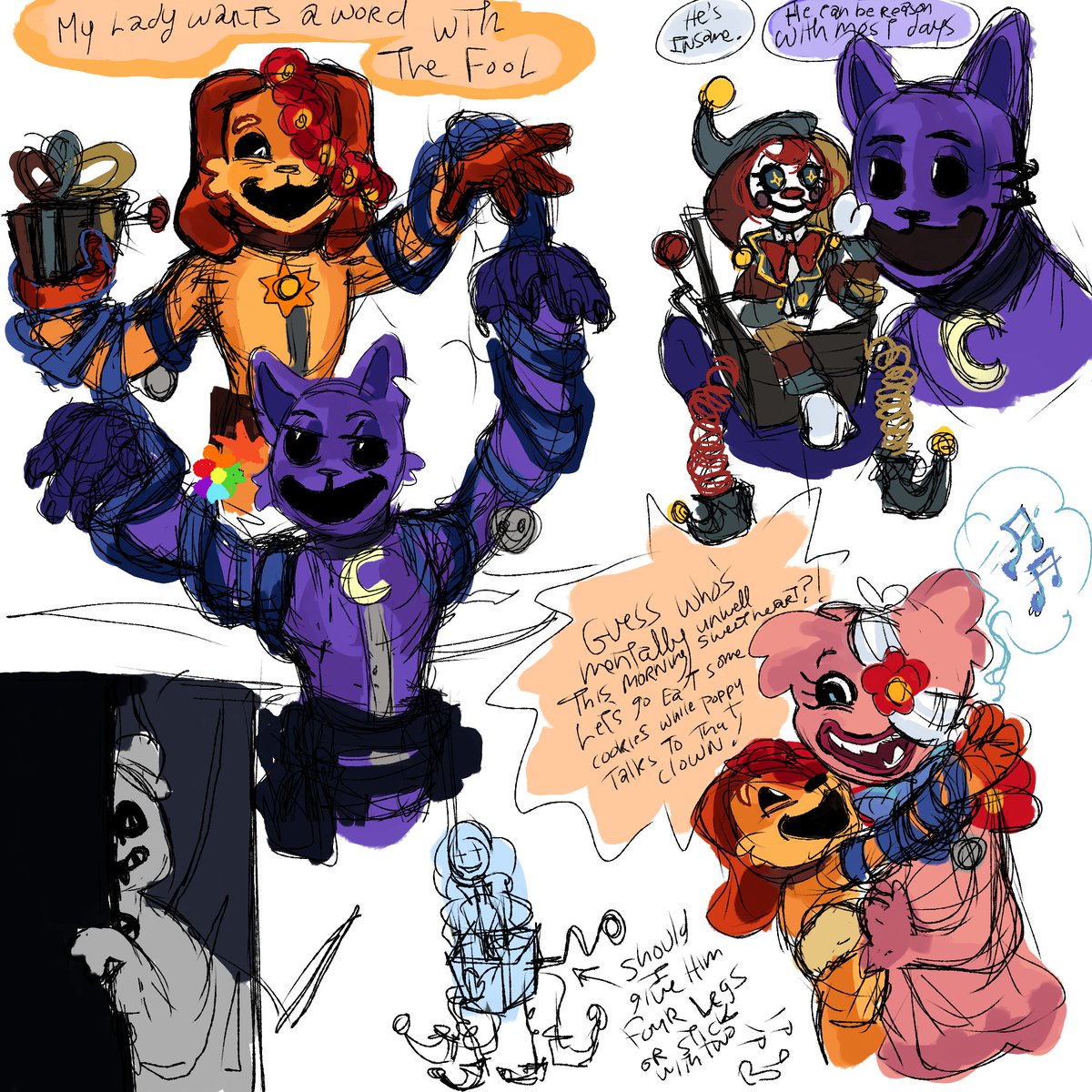 Lil something before I gotta go to work 😔 one thing I can't decide if I want to give ollie four legs or two. Kind of want him to be like a smaller version of boxy boo body wise🤔