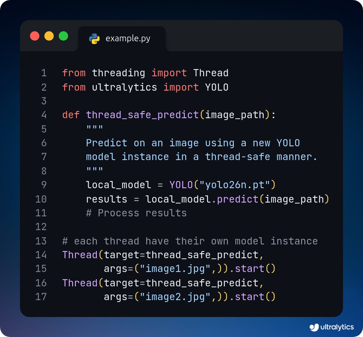 Run thread-safe inference with the Ultralytics YOLO26! ⚡ Avoid race ...