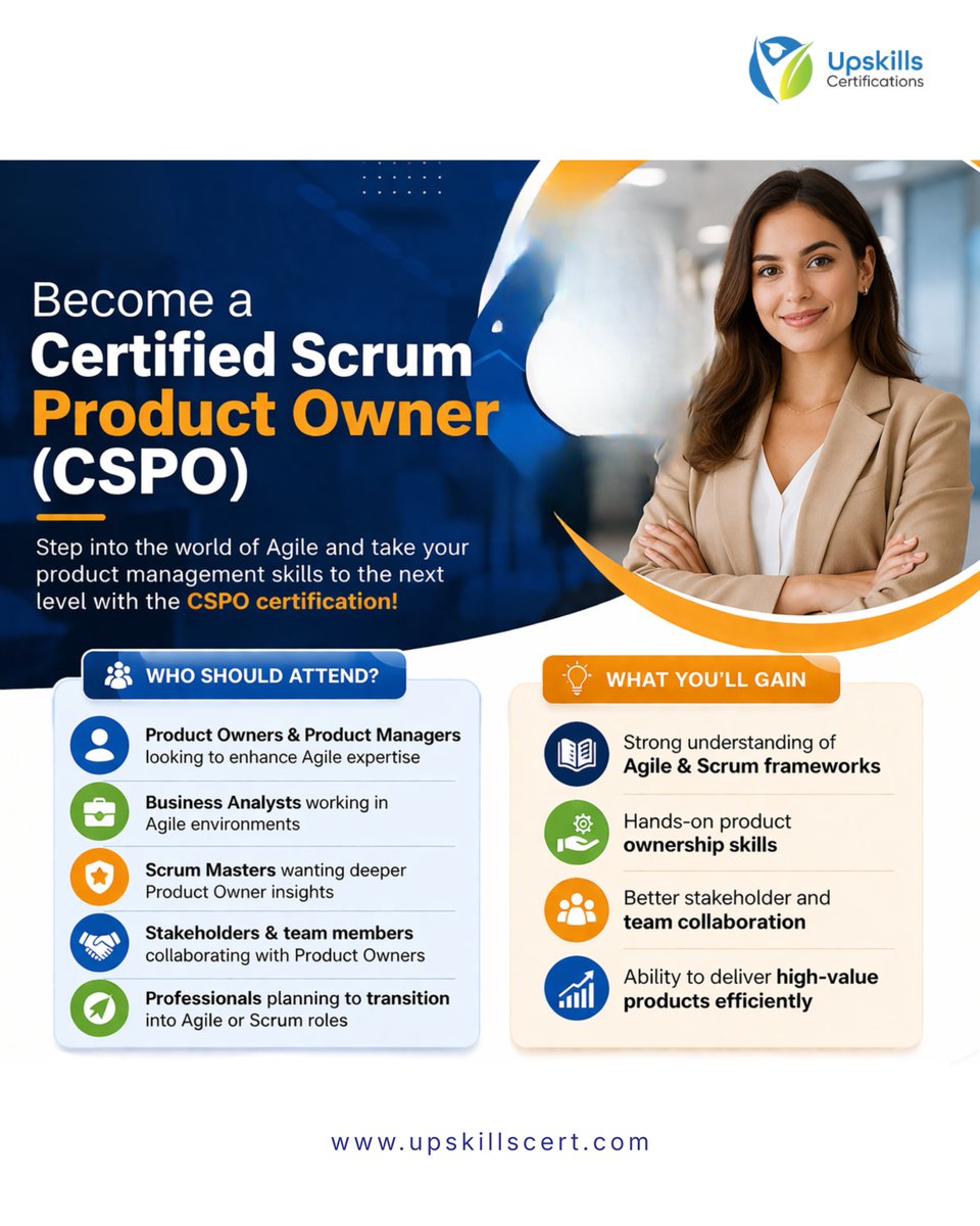 upskillscert's tweet photo. Become a Certified Scrum Product Owner (CSPO) and Lead with Confidence

Enroll Now &amp; Start Your Agile Journey Today
https://t.co/HKRJHbiHu7

#CSPO #ScrumProductOwner #AgileTraining #ProductManagement #ScrumCertification #AgileCareer #Upskill #TechCareers #BusinessAnalyst https://t.co/NBLoPSwDXa
