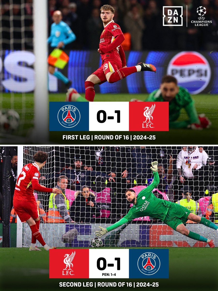 DAZN's tweet image. PSG managed to get by Liverpool in the Round of 16 last year thanks to a masterclass from Gianluigi Donnarumma in penalty kicks 🧤

Will the Premier League side get their revenge in the Quarter-Finals this year? 👀

#UCL | #PSG | #Liverpool | @DAZNFootball | @DAZN_FR