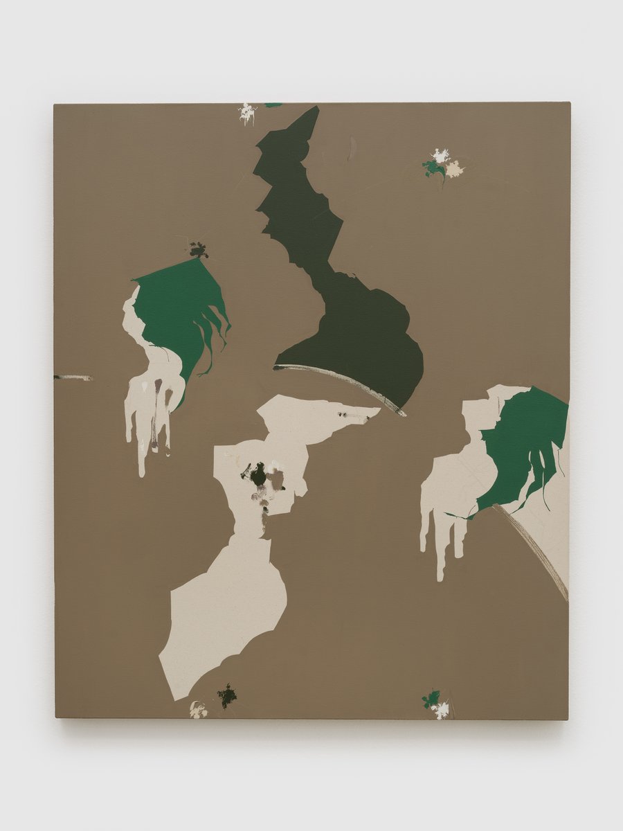PaceGallery's tweet photo. For paintings such as "Dead Lift" (2025), on view in "Maysha the Fool" at #PaceNY through April 25, #MayshaMohamedi sources colors from printed ephemera like vintage magazines, advertisements, and photographs, naming each unique hue in her notebook. Learn more via link in bio. https://t.co/NpdrQ0XmHi