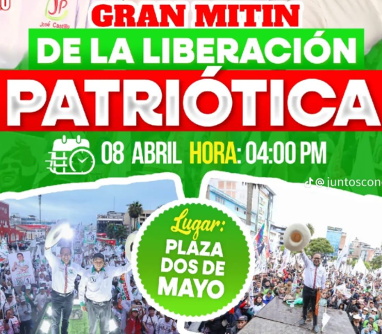 Ruwaqllakha's tweet image. 🟢🟢 GRAN MITIN 🔴🔴
¡ La Patria no se vende, la Patria se defiende! 
HOY  
Plaza 2 de Mayo. 5:00 pm  
#JuntosPorElPeru #JuntosPorElPueblo #LIMA #jpwx