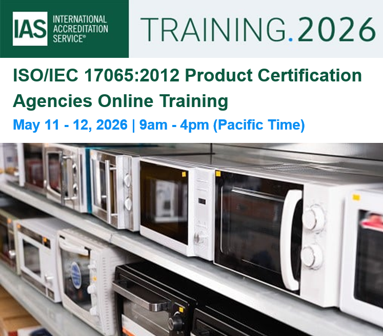 IntlAccredSvc's tweet image. Product Certification Agencies - Join our comprehensive Introduction &amp;amp; Refresher course on ISO/IEC 17065:2012. 
📅 May 11-12, 2026
🕑 9 AM – 4 PM (Pacific Time) 
🔗 Register here: bit.ly/4t01s6V 

#ConformityAssessment #IASAccredited #Accreditation #IASTraining