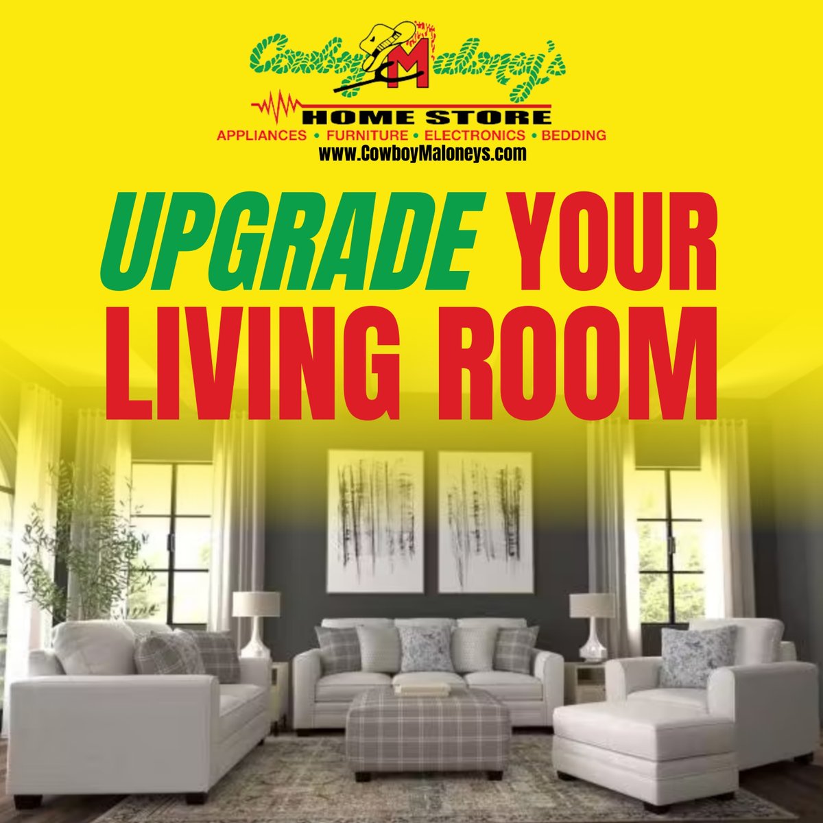 CowboyMaloneyMS's tweet image. Looking to upgrade your furniture? We've got you covered.

Shop in stores or online at cowboymaloneys.com to find the perfect piece for you!

#CowboyMaloneys #HomeStore #HomeUpgrade #YourHomeStartsHere #ShopLocal #HomeEssentials #GreatDeals #Savings