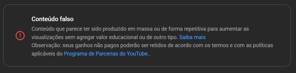 AkaitossG's tweet photo. @YouTube @TeamYouTube Solicito a reavaliação da suspensão do meu canal @quantaloomy por “Conteúdo falso”.
Acredito que houve um equívoco, pois meu conteúdo não é produzido em massa nem de forma repetitiva.
Não produzo conteúdo automatizado nem em escala.
Peço revisão humana. https://t.co/shlVxX2Sm5