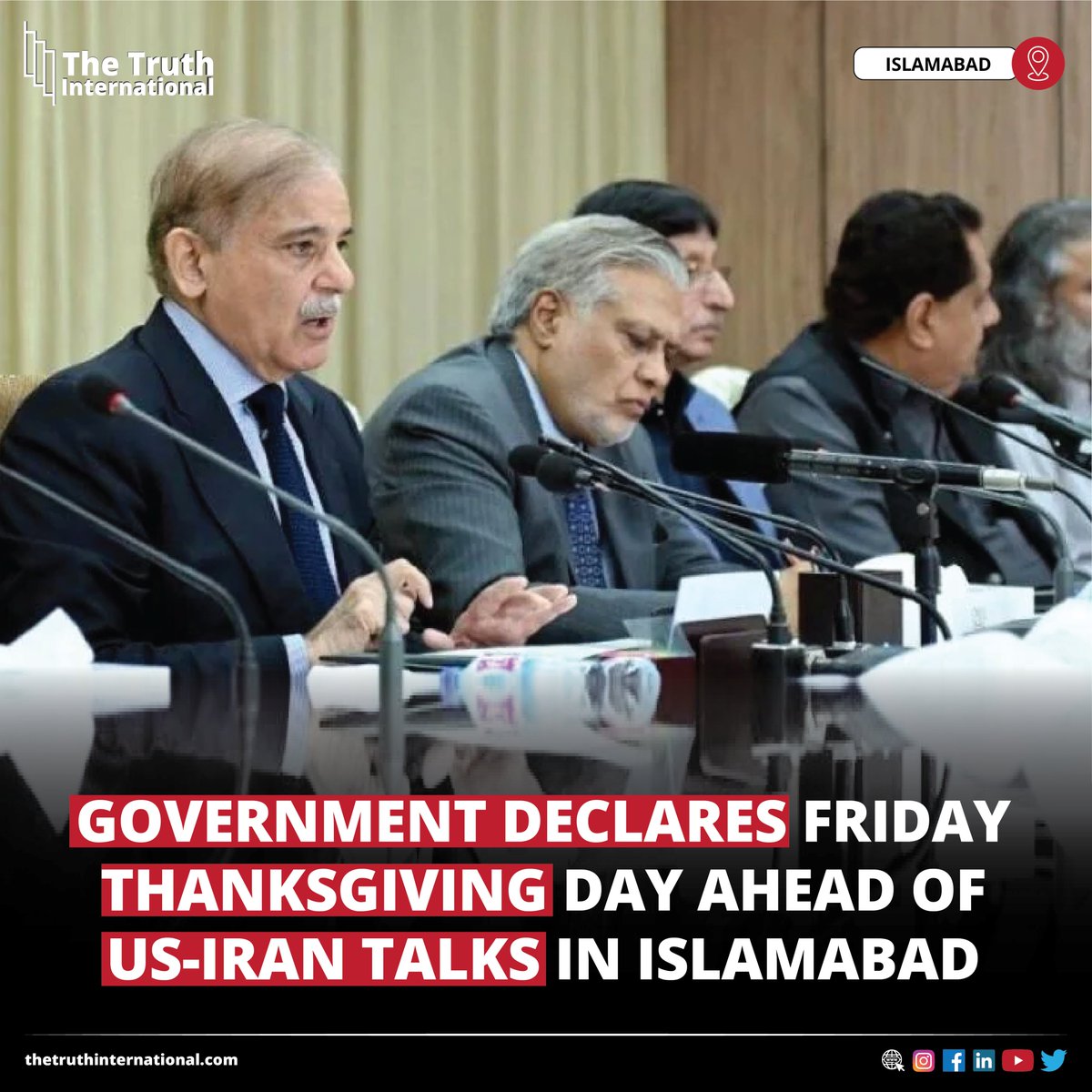 ttimagazine's tweet image. Government Declares Friday Thanksgiving Day Ahead of US-Iran Talks in Islamabad

CLICK HERE: thetruthinternational.com/government-dec…

#Government #Declares #Friday #ThanksgivingDay #US #Iran #Talks #Islamabad #TTI
