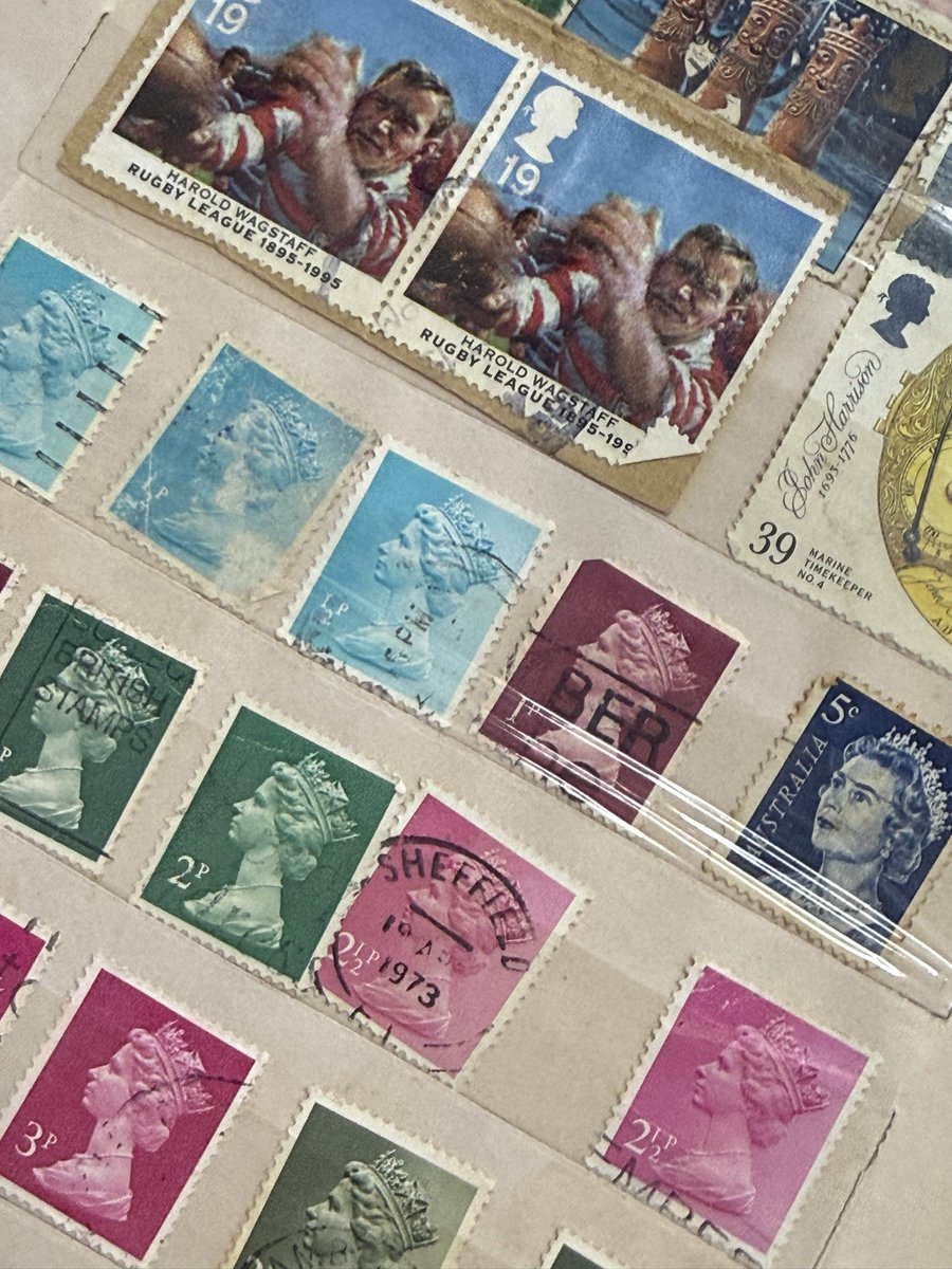 pr3khar's tweet photo. Found my grandfather’s old stamp book - such small artefacts, but so intricately designed. 

It’s really hard to replicate this touch and feel in software. https://t.co/eWQzGLWzvv