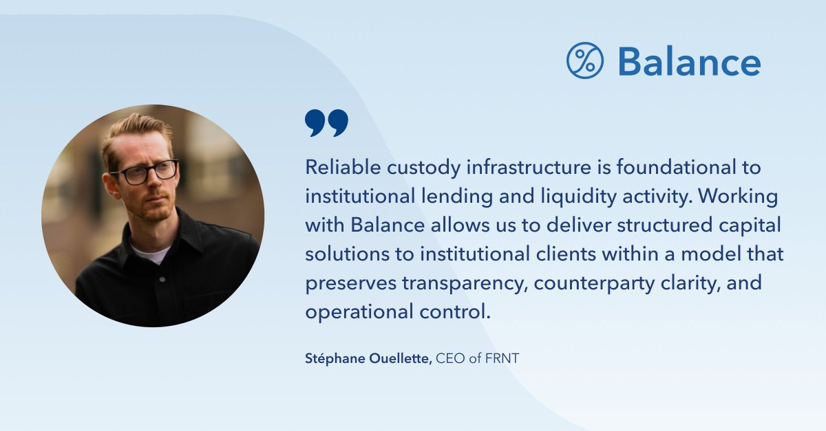balance_canada's tweet photo. .@FRNT_Financial 🤝 @balance_canada 

Our integration of FRNT into our platform makes their liquidity and lending services available to our institutional clients.

Read more: https://t.co/nfQtlLmY0u https://t.co/GfUjHvYqgi