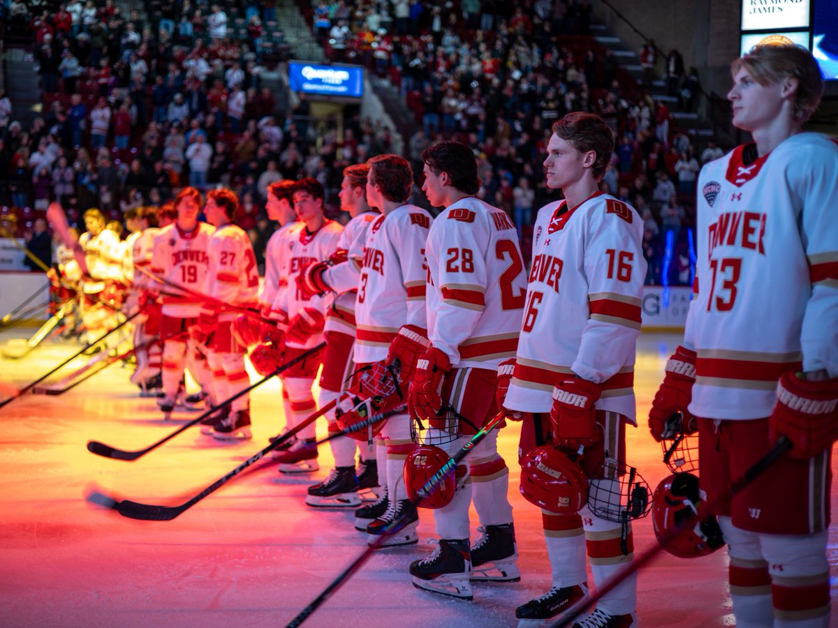 UofDenver's tweet photo. The #MFrozenFour is almost here, and @DU_Hockey is ready to go. Relive the highs and lows of the season before tomorrow's puck drop here: https://t.co/pg98h75hYc 

Whether you're in the stands in Las Vegas or attending a local watch party, remember to tag us for a chance to be featured on DU’s social channels as we celebrate Frozen Four moments! 🏒

📸: Dylan Lindsey
#AllInOn11 x #UniversityofDenver