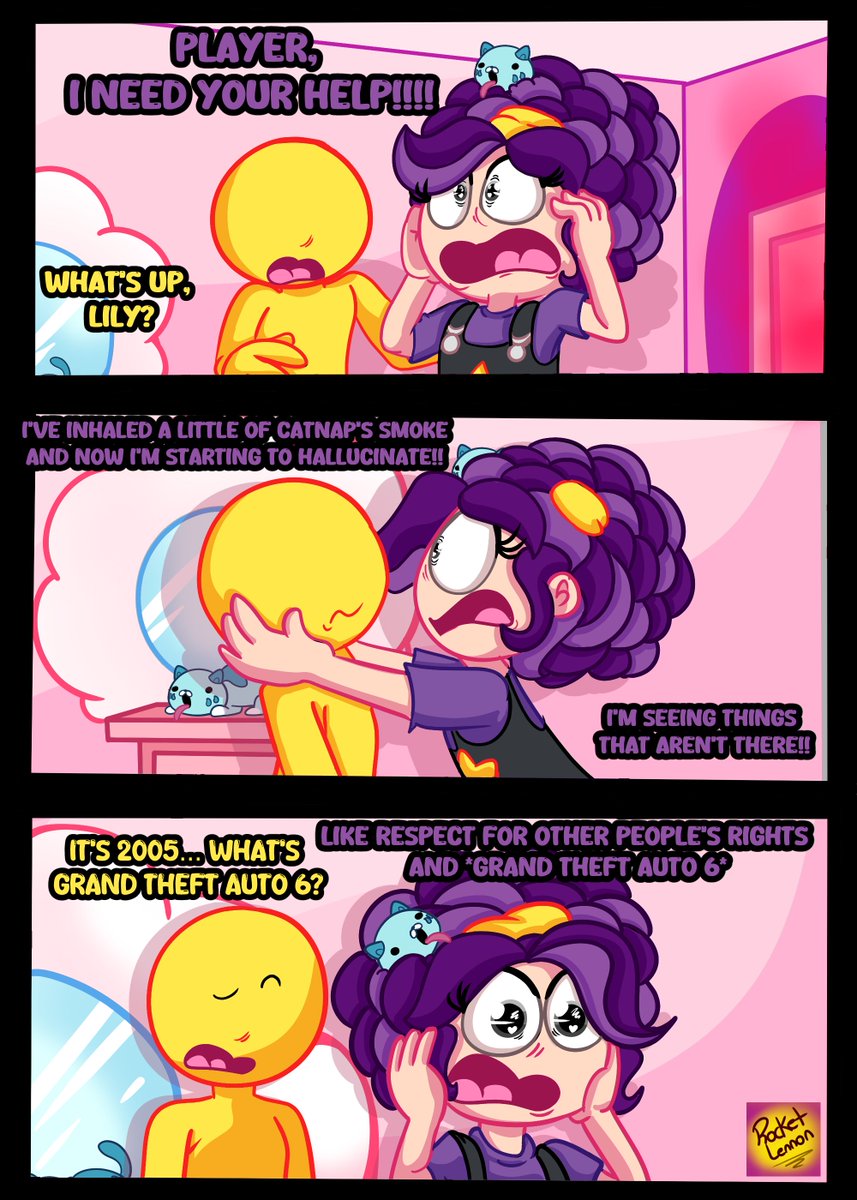 RocketmanLennon's tweet image. ||😵‍💫Hallucinations😵‍💫|| 

Lily was giving Catnap a bath when he blew his red smoke at her; luckily, Lily managed to get out of the room, but she couldn’t help breathing in a little😐

#PoppyPlaytimeChapter5 #PoppyPlaytimefanart #PoppyPlaytime #lilylovebraids