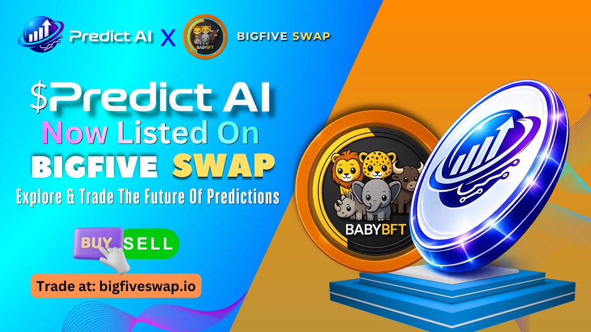 PredictAI_HQ's tweet photo. We are officially live on Bigfiveswap 

Let’s go and make waves on Bigfiveswap https://t.co/o0P8cZVCxf
