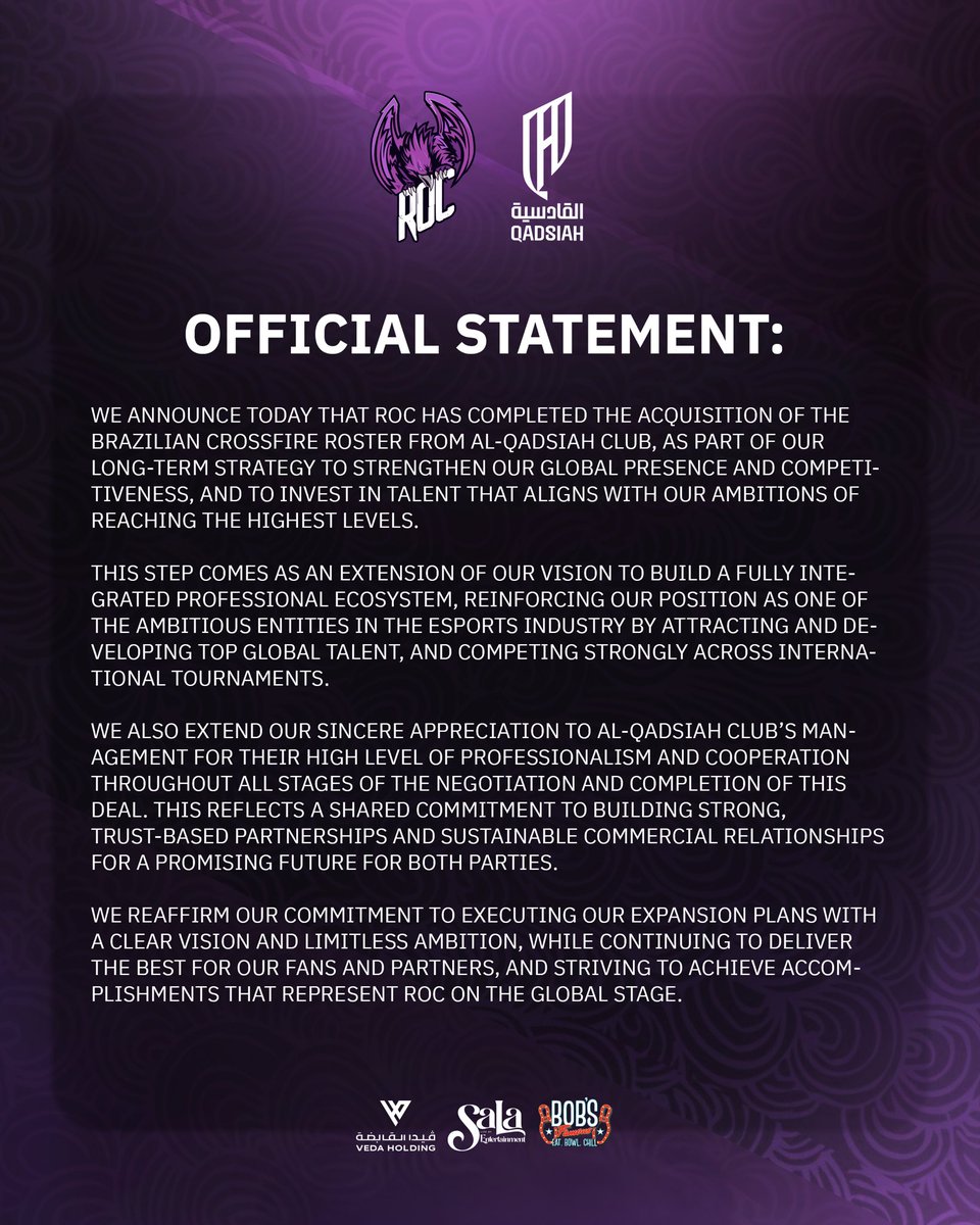 esports_ROC's tweet photo. بيان رسمي: كروسفاير 📄
Official Statement: CrossFire https://t.co/Xf7jraGwnY