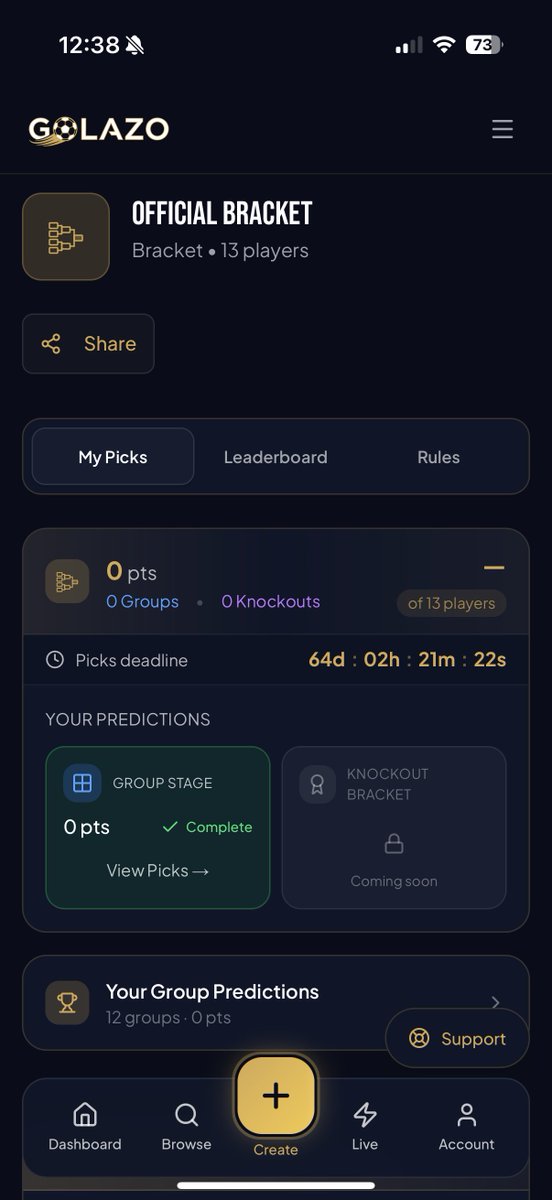usgolazo's tweet photo. Think you can predict group standings for the World Cup? Select all winners of Knockout stage?

Think you can play Survivor the World Cup and win?

Try out Golazo now > link in bio.

Winners of the Featured Bracket and Survivor pools will win a vintage football jersey worth $300!