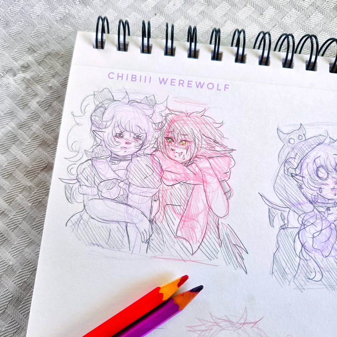 ChibiiiWerewolf's tweet photo. Once upon a time Lumaria was taller than Zwei, that did not last lol

#originalcharacter #doodle #artmoots https://t.co/vVOz58jMYC