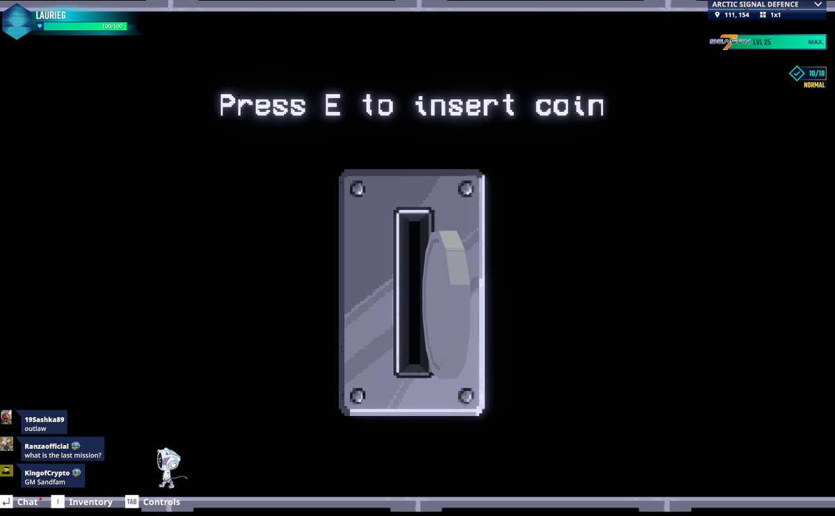 laurieg783's tweet photo. Got any change? Coin insert screen captured in The Sandbox Season 7. @TheSandboxGame  https://t.co/jqbMr0sXS3 #Season7 https://t.co/FUcijsGvlj