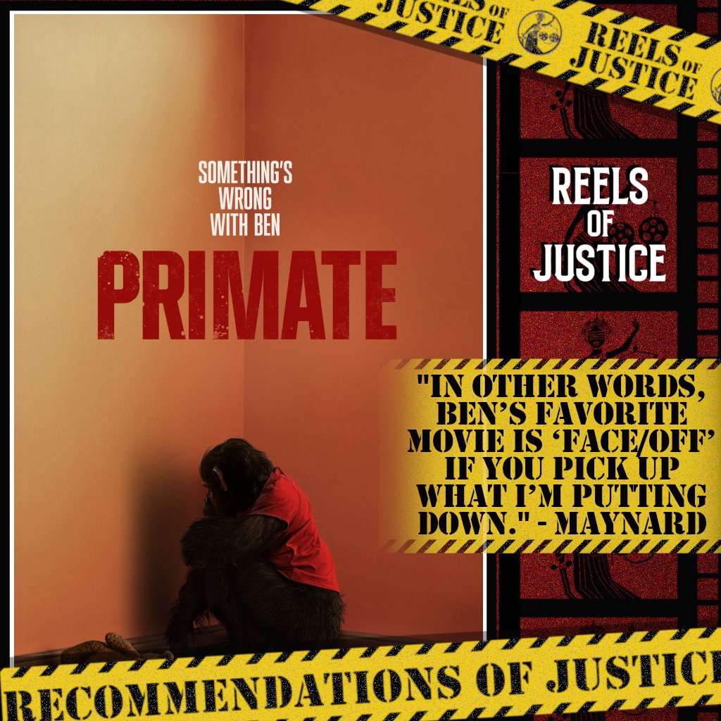 ReelsOfJustice's tweet photo. "In other words, Ben’s favorite movie is ‘Face/Off’ if you pick up what I’m putting down." - @MaynardBangs, ‘Primate (2025)’
#RecommendationsofJustice #movie #movies #podcast #podcasts #podcasting #film #films #filmtwitter #moviereview #movienight #WhatToWatch #cinema #movietime https://t.co/NpKIK8VXDF