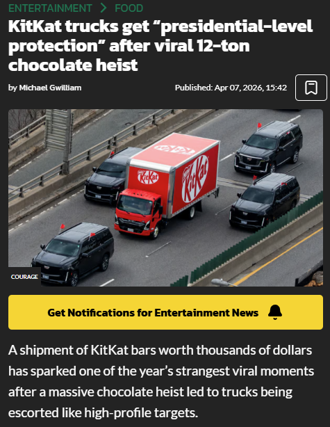 Pricerrors's tweet image. 12 tons of KitKats getting the secret service treatment…

Meanwhile my amazon package can’t make it 3 blocks 💀