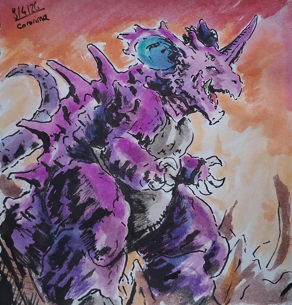 Corarima1's tweet photo. Daily 30 minute sketch 1162: Nidoking

#Pokémon https://t.co/hi0qVbEImA