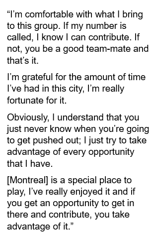 HabsInHighHeels's tweet image. #Habs Brendan Gallagher on now being a bubble player not guaranteed to play every game: