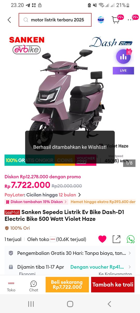 gusagus0110's tweet photo. @LazadaID Mau sepeda listrik di Lazada 4.4 Sale! 
,.,. https://t.co/bZJudicJlW