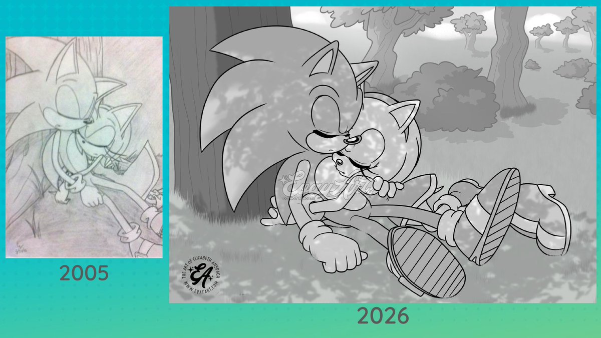 EvayArt's tweet image. I decided to redraw this piece I had made when I was 13 years old.  This was really fun to revisit 🥰 If nothing else, I hope this inspires you to not give up on yourself!