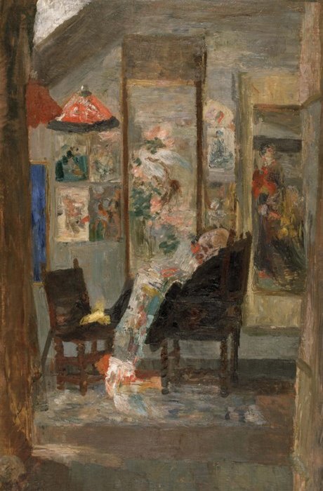 ArtistEnsor's tweet image. Skeleton Looking at Chinoiseries #artbots #ensor