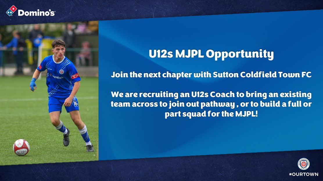 SCTFC's tweet image. ⚽️U12s MJPL Opportunity⚽️ 
 We’re recruiting an U12s coach to bring an existing team across to join our Pathway, or to build a part squad for the MJPL.

📩Get in touch to find out more⬇️

Enquiries@sctfc.com

#MJPL #Pathway #Coaching #GrassrootsFootball #YouthFootball #NextStep