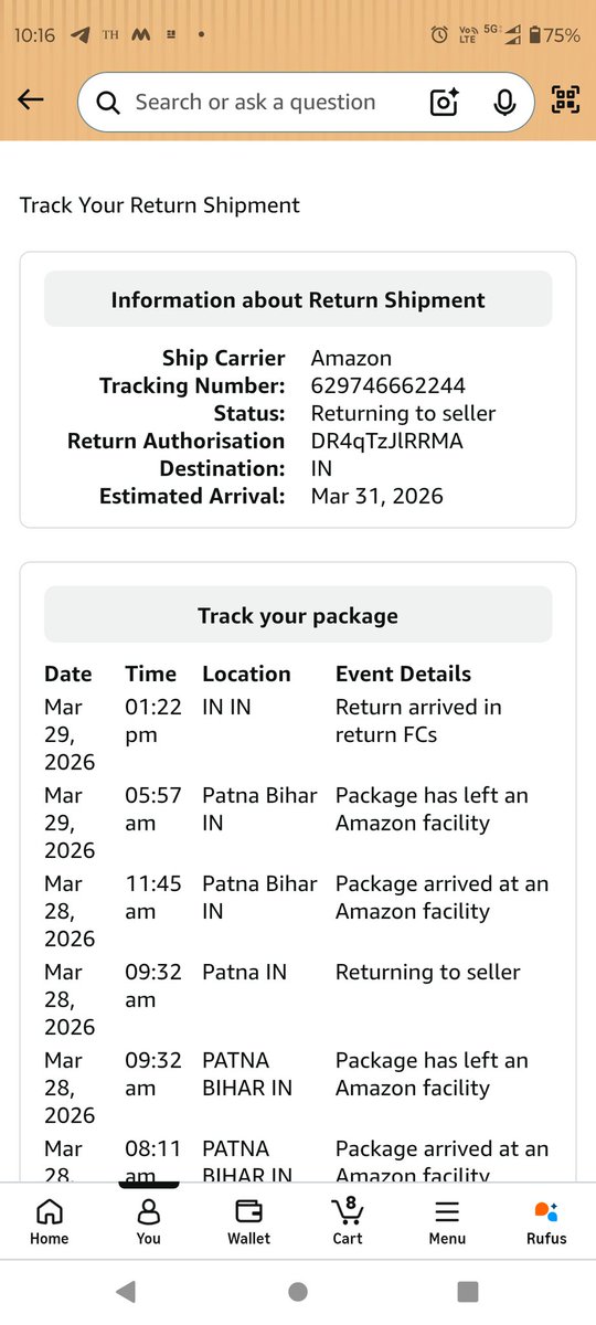 cyadav75's tweet photo. It has been more than 10 days till now there is no action has been taking out in order to return. There is no law for common man.  All the monopoly has taken by gaint company.@AmazonHelp @amazon @amazonIN @RahulGandhi @raghav_chadha @MIB_India @FinMinIndia https://t.co/xfET1OElLy
