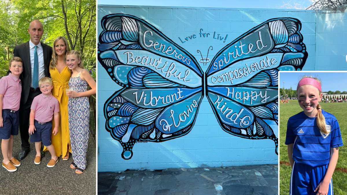 NERevolution's tweet photo. Founded in 2023 by Brad and Britney Knighton, the @OliviaKFDN carries forward the spirit of their late daughter 🦋🩵

Continue to spread kindness and attend the Olivia Knighton Foundation Match this Saturday against D.C. United! 

➥ https://t.co/7o8qIu9ZUY

#NEvDC • #LOVEForLIV https://t.co/cAF3AmXToH