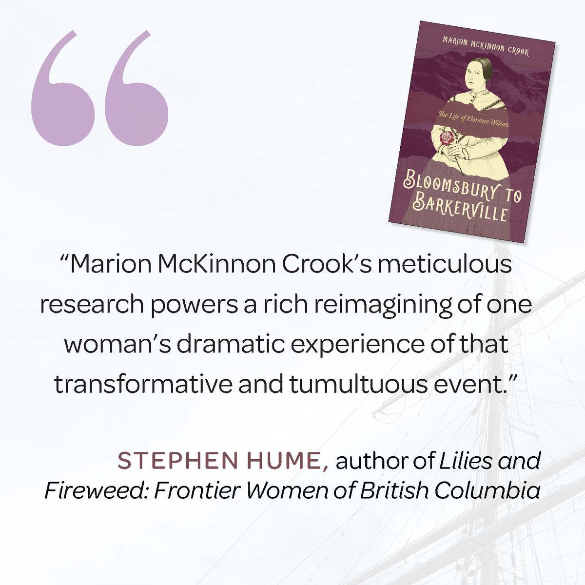 HHPublishing's tweet photo. From the literary circles of Charles Dickens to gold-rush saloons in the Cariboo, Bloomsbury to Barkerville chronicles the fascinating life and intrepid spirit of Florence Wilson (1823–1902). Available now.
https://t.co/XEwOtdchdu
#BCHistory #GoldRush #NewBook https://t.co/8TyqlVLx5l