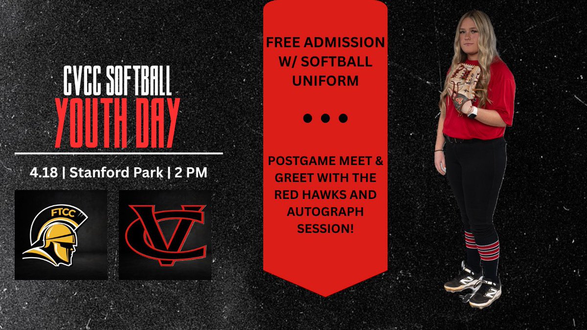 CVCCRedHawksSB's tweet photo. Join us next weekend for our annual Youth Day at Stanford Park! https://t.co/4W6KhnOfEA