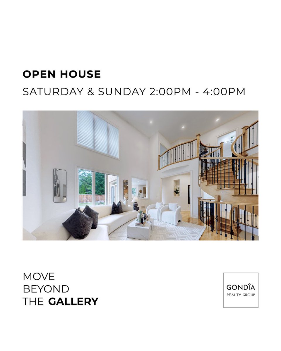 gondia_ca's tweet photo. MOVE BEYOND THE GALLERY

Introducing 2238 Lyndhurst Dr—a masterclass in architectural volume, positioned in Oakville’s prestigious Joshua Creek. This 4,200+ SF residential asset has been engineered for grand-scale entertaining and intentional privacy.

LIMITED PUBLIC REVIEW | JOSHUA CREEK
A soaring double-height foyer, multiple grand living spaces anchored by a two-sided gas fireplace, and a curved gallery staircase define the experience. Dual-access to the lower level and a dedicated executive study ensure seamless functionality.

The Alignment:📍 Prestigious Joshua Creek Catchment 🎓 Top-Tier Education: Joshua Creek Elementary & Iroquois Ridge SS 🛣️ Rapid Connectivity: 403/QEW/407 Corridor Access

Experience the intersection of luxury and logic this weekend.

OPEN HOUSE:📅 Saturday, March 15th | 2:00 PM - 4:00 PM 📅 Sunday, March 16th | 2:00 PM - 4:00 PM

For private portfolio advisory or early access, link in bio or contact the Gondia team directly.

Request the Architectural Brief: 905.334.9000 | https://t.co/RjSG5PhGYs

MOVE BEYOND THE STANDARD

#GondiaRealtyGroup #MoveBeyondTheGallery #JoshuaCreek #OakvilleRealEstate #IroquoisRidge #LuxuryOakville #OpenHouse #MoveBeyondTheStandard #ExecutiveRealEstate #StrategicAdvisory #OAKVILLE #mississauga
#milton