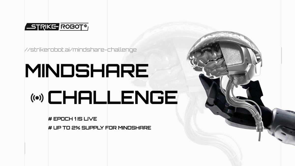 StrikeRobot_ai's tweet photo. Strike Robot Mindshare Challenge is live.

Up to 2% supply for those shaping the future of Physical AI.

Epoch 1 starts now (2 weeks).

→ https://t.co/pMt91WULAP