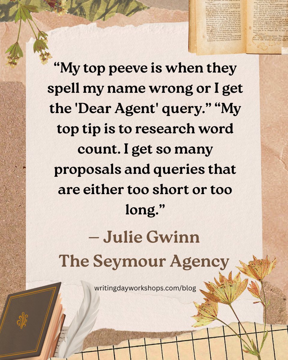 writingdaywksp's tweet image. Biggest Querying Pet Peeves of Literary Agents
(PART 3)

Advice from Literary Agents themselves on what to avoid in queries!

You can find this article and more on our blog:
writingdayworkshops.com/blog

#writingcommunity #literaryagent #writerslife #writing #amquerying
