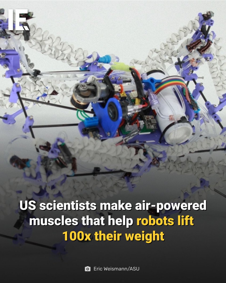 Ronald_vanLoon's tweet image. US scientists make air-powered muscles that help #Robots lift 100x their weight
by Georgina Jedikovska @IntEngineering

Learn more: bit.ly/4v7R6Dz

#Robotics #Tech #Technology #EmergingTech #TechForGood