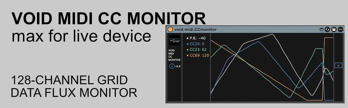 julienbayle's tweet photo. When something goes wrong in a MIDI chain, the first question is always: what's actually being sent?

I built two Max for Live devices to answer exactly that.

- void.midi. cc.monitor
Real-time display of every Control Change message — value, channel, controller number. Instant feedback, zero configuration.

- void.midi.note.monitor
Every note, velocity, and channel, visualized as it happens. The kind of tool that should exist in every Live set by default.

These are the devices I reach for first when I'm teaching or debugging. So I made them free.

Grab both below:

CC Monitor → https://t.co/KzaYgHzP0W

Note Monitor → https://t.co/o32aqrrTwS

#maxforlive #max #abletonlive #ableton @cycling74 @Ableton