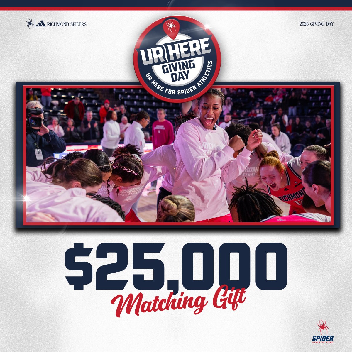 SpiderWBBall's tweet image. 𝐁𝐮𝐢𝐥𝐝𝐢𝐧𝐠 𝐬𝐨𝐦𝐞𝐭𝐡𝐢𝐧𝐠 𝐬𝐩𝐞𝐜𝐢𝐚𝐥. 🕷️🏀

An anonymous Spider family will match your impact dollar for dollar up to $25,000 by contributing to women’s basketball. UR Here Giving Day is NOW! 

🔗 – spides.us/GIVEWBB

#OneRichmond | #URHere