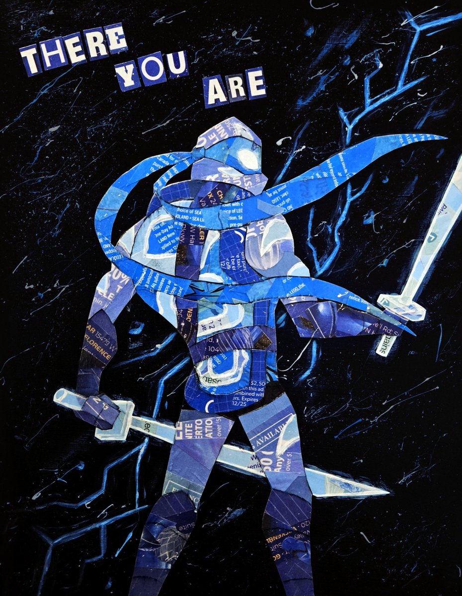 This was a mixed media collage I did a while back, which I don't think I ever posted here. It's inspired by my favorite fic (I May Be Invisible, But I Still Look Good).
<a href="/TheColinStein/">The Cult of Colin Stein</a> 
Super excited for the artbook! I'm getting physical and digital copies!
#rottmnt #RiseoftheTMNT