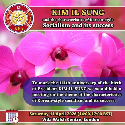 juche0071's tweet photo. Come and learn more self-reliance , Juche and Korean style socialism at our meeting on April 11th https://t.co/Jcu0Z2RV6Z
