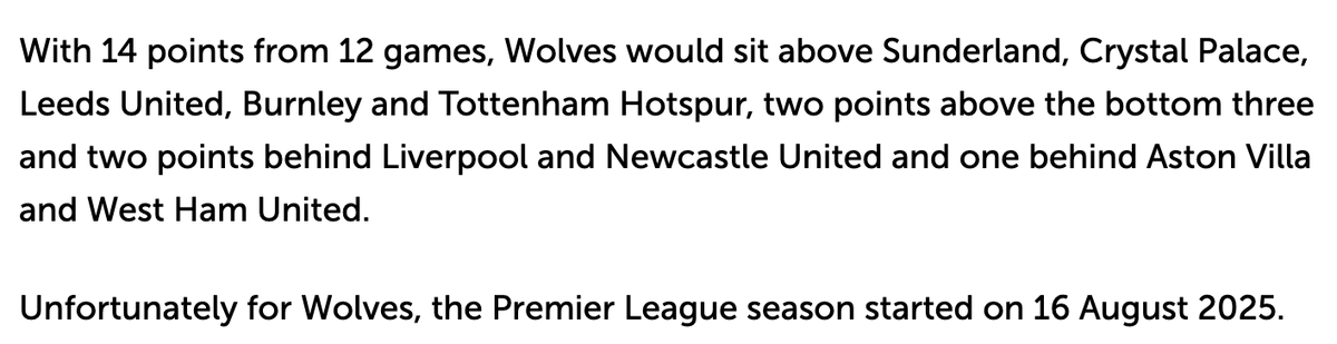FootyAccums's tweet photo. 👀 This 'opposition' segment of West Ham's official match preview for Wolves on Friday night... 

A bit mean from whoever wrote this! 😂 https://t.co/xtqpynmPYV