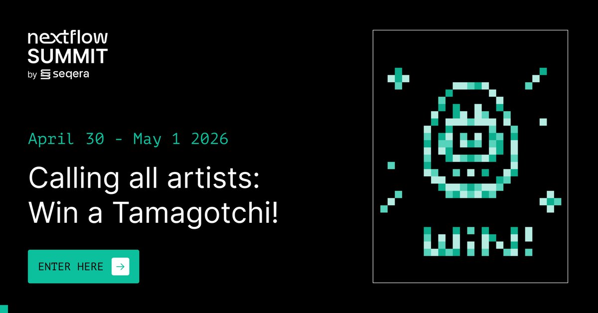 nextflowio's tweet photo. 🎨Calling all artists! We hid something fun on the Nextflow Summit homepage...

Think you've got pixel art skills? We've hidden a secret creator on our site, and the best design wins a Tamagotchi!👾@SeqeraLabs https://t.co/5kg0HR6tMg