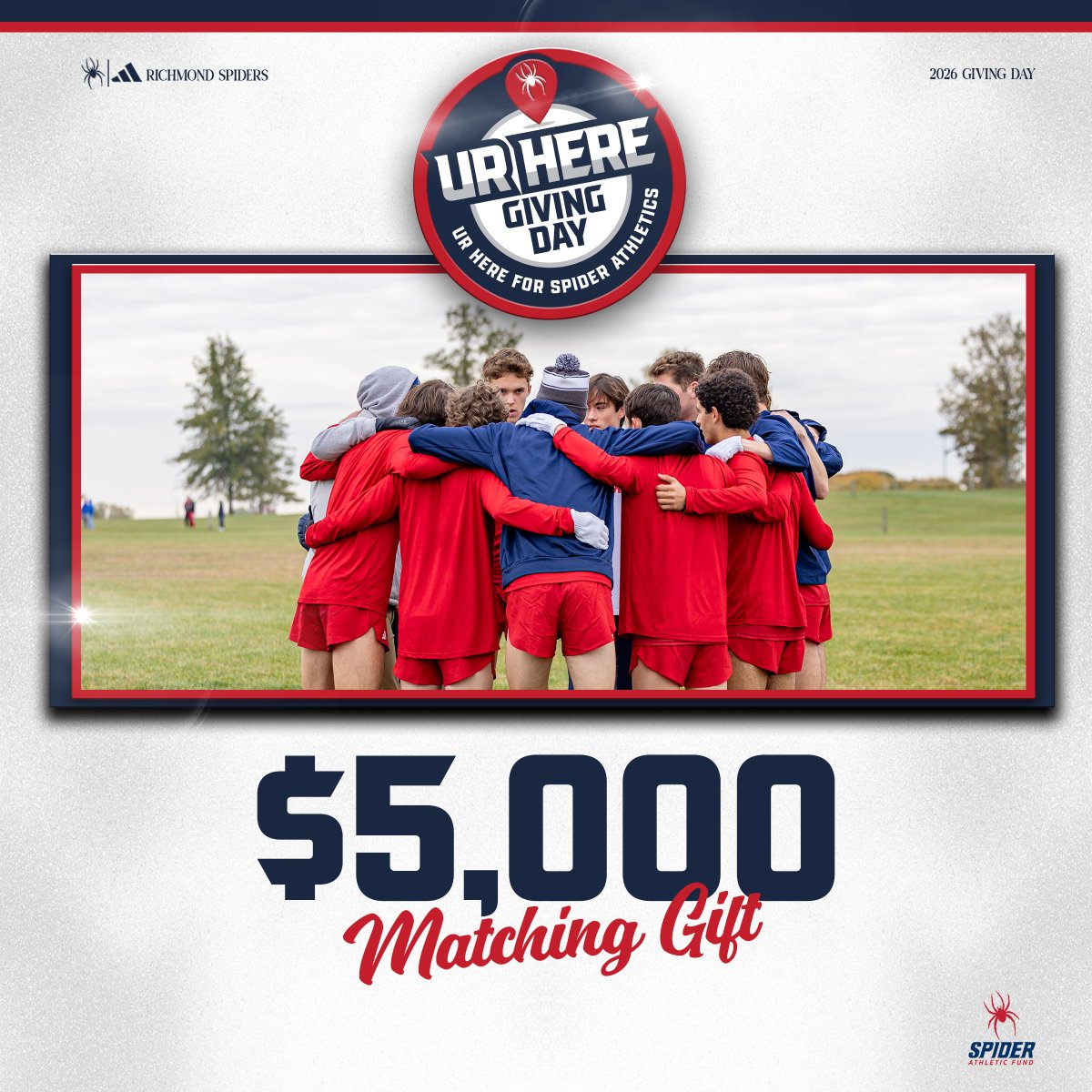RichmondXCTF's tweet photo. Every gift fuels the miles we put in every day! It's #URHere Giving Day!

The Borger Family has generously offered to match all gifts to Spider men’s cross country dollar for dollar up to $5,000.

🔗 https://t.co/aFmPgwzKX9

#OneRichmond https://t.co/elwlAADXEk