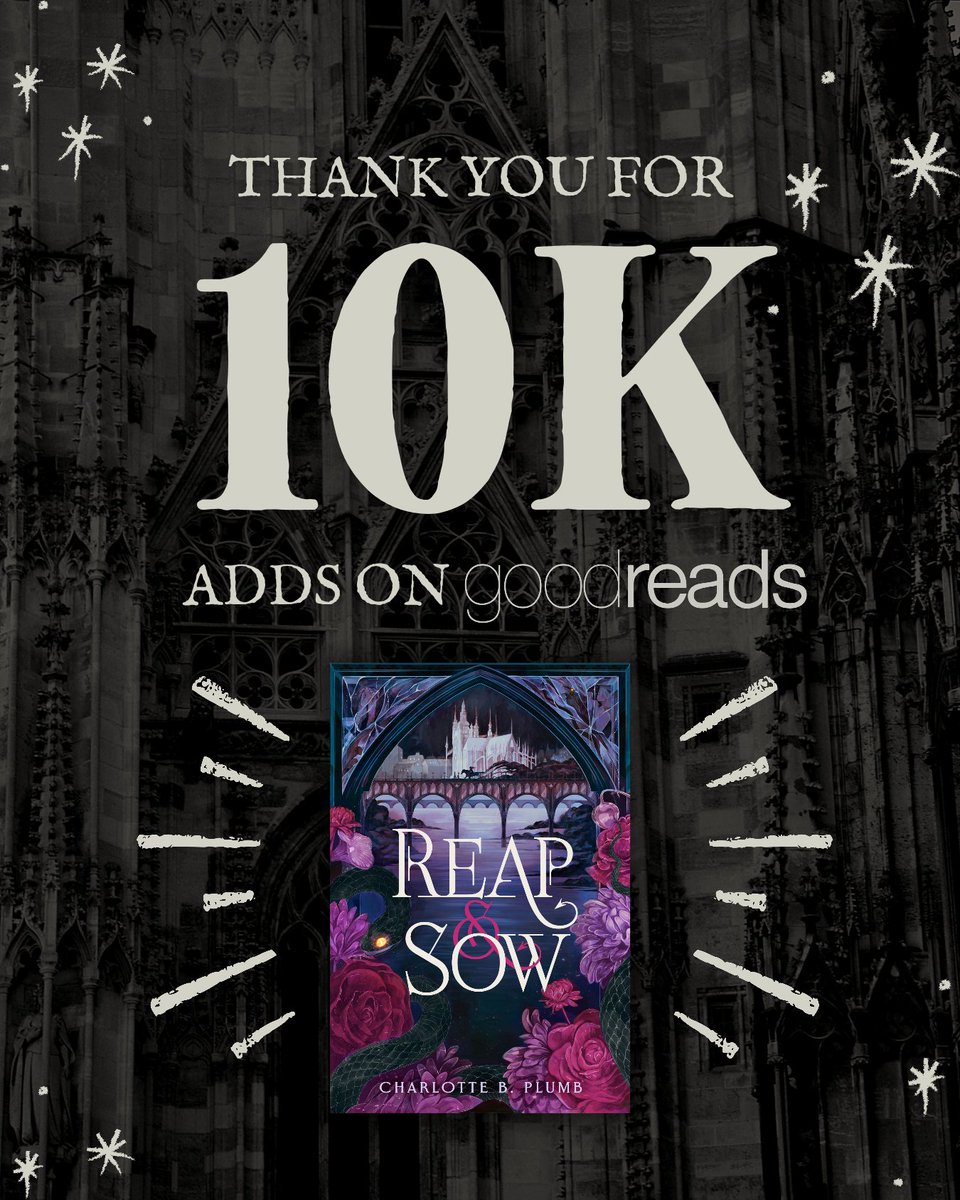 cbplumb's tweet photo. 10,000 adds on Goodreads?! Is this real life??? 🫪

Thank you SO MUCH to everyone who has added REAP &amp; SOW to their tbr so far. This may just be one metric among many, but it's a sign of support and enthusiasm that means a great deal to any author, let alone a debut! 💜 https://t.co/je4CjmWwSN