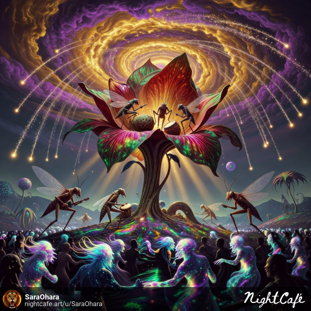 lindberg79399's tweet photo. Inspired by NightCafé's Daily Challenge theme #1263, "Music Festivals in Another Reality". @Grok. Created with Grok Imagine Image Pro ✨ https://t.co/lSx4hHgxtK