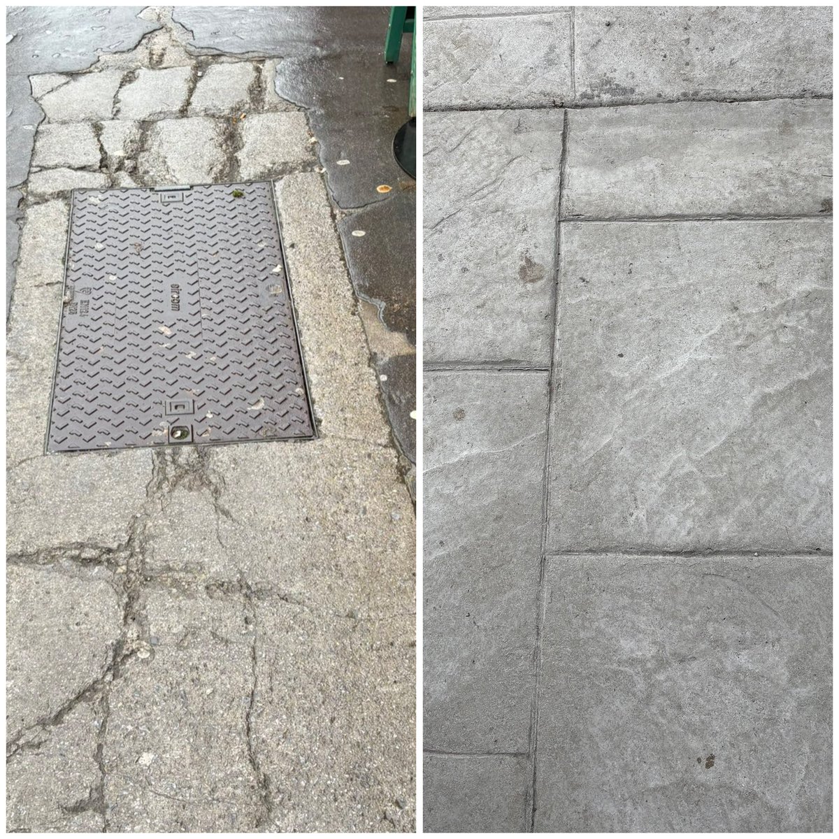 FearStairLmk's tweet image. So much for a world class public realm for #Limerick! We go from cracked and dangerous footpaths to cheap poured concrete. Could it be anymore utilitarian or less attractive? Is this what our councillors are approving?