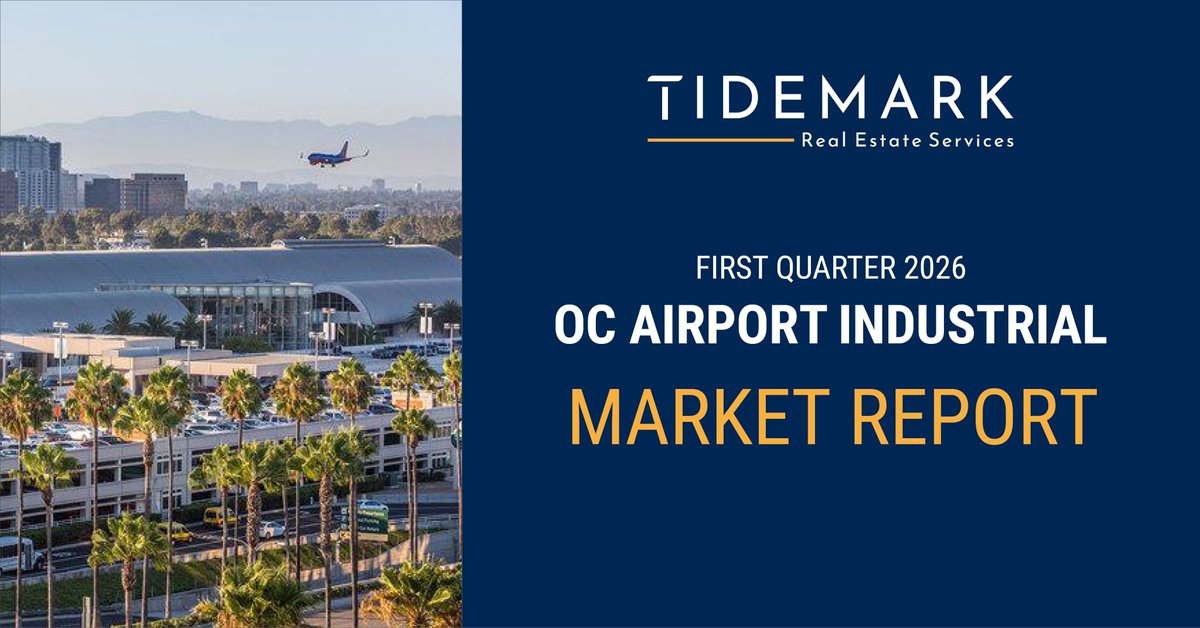 TidemarkRE's tweet image. Q1 2026 OC Airport Industrial Market Report
During the first quarter of 2026, the Orange County industrial market demonstrated stabilization with modest positive momentum... Full Report: bit.ly/47JklT6
#TidemarkRealEstateServices #OrangeCountyCA #Industrial #CRE