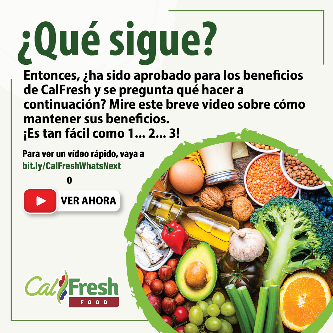 LACo_DPSS's tweet image. Have you been approved for CalFresh and want to know what’s next? 🥗

Watch this to learn how you can keep your benefits in 3 easy steps: youtube.com/watch?v=OMjSAu… 👈✅

#DPSS #CalFresh #FoodAssistance #SNAP #SupplementalNutritionAssistanceProgram